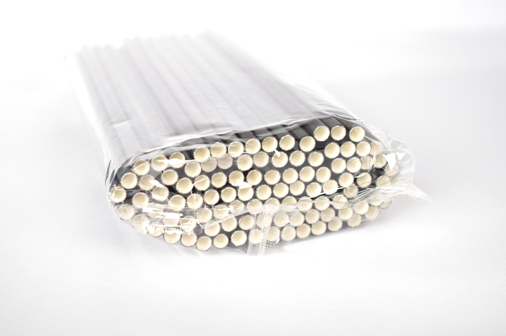 Трубочки для напитков бумажные соломинки для кафе и баров 6х197 мм 100 шт. Черный