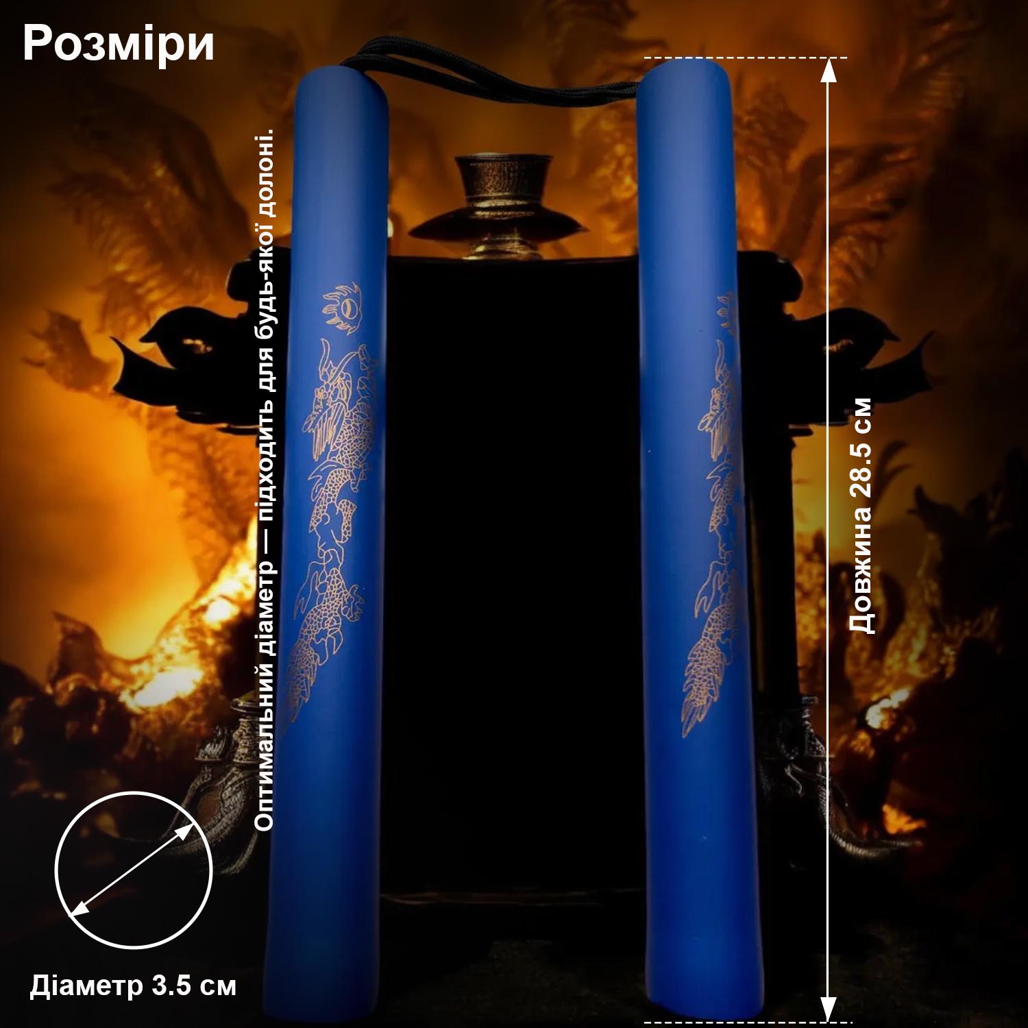 Нунчаки тренировочные со шнуром GDragon с неопреновым покрытием из пластика Синий (3_4_0_1) - фото 3 Нунчаки тренировочные со шнуром GDragon с неопреновым покрытием из пластика Синий (3_4_0_1) - фото 3