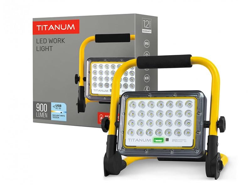 Фонарь-прожектор переносной TITANUM с аккумулятором 20W 900 Lm 5000K IP65 (TL-FA-105)