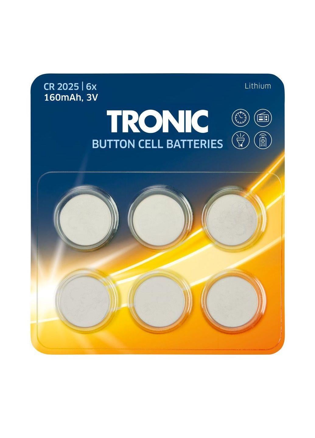 Батарейки Tronic CR 2025 Lithium 3 V 6 шт. (1657605696)