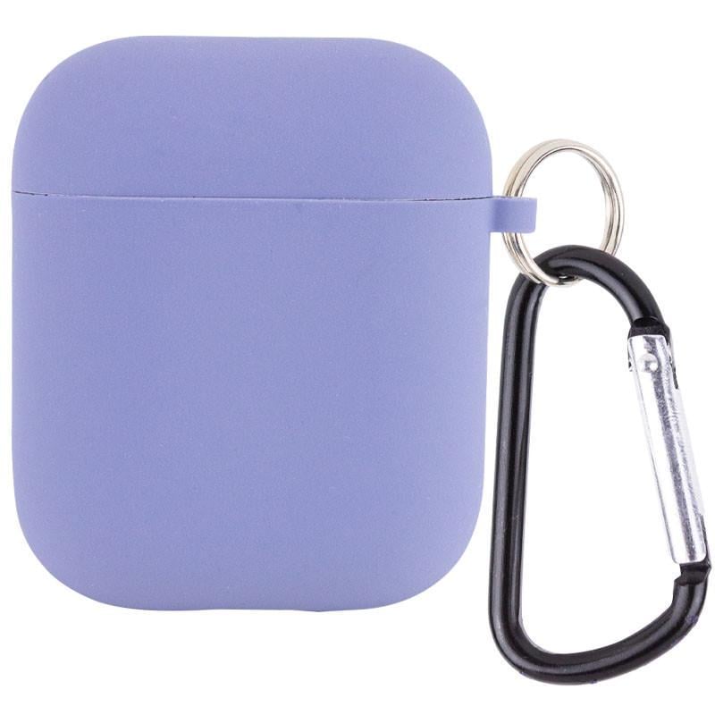 Футляр силіконовий Epik для навушників Airpods 1/2 з мікрофіброю Сірий/Lavender Gray (00000039442_12)