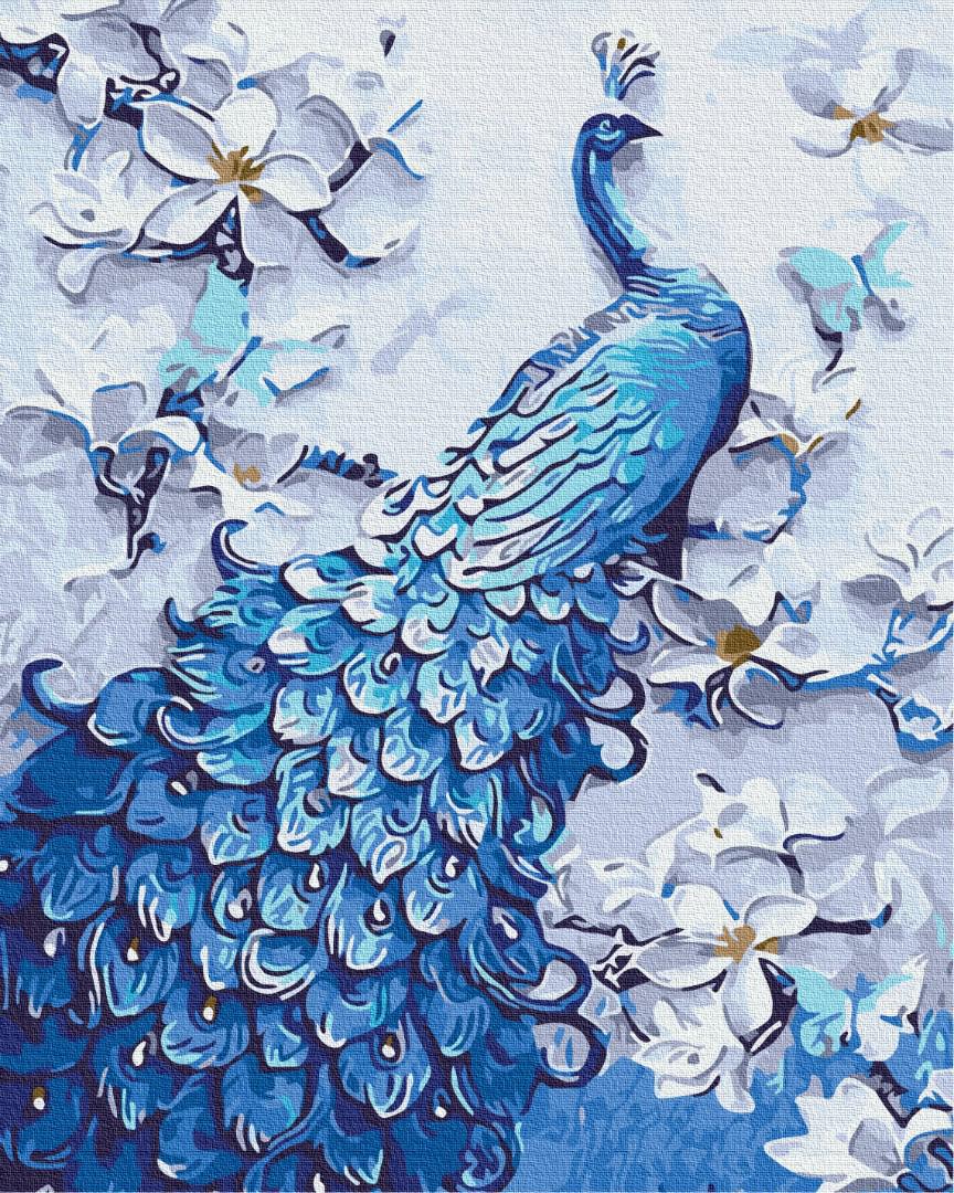 Картина по номерам Brushme Синий павлин 40x50 см (BS52877)