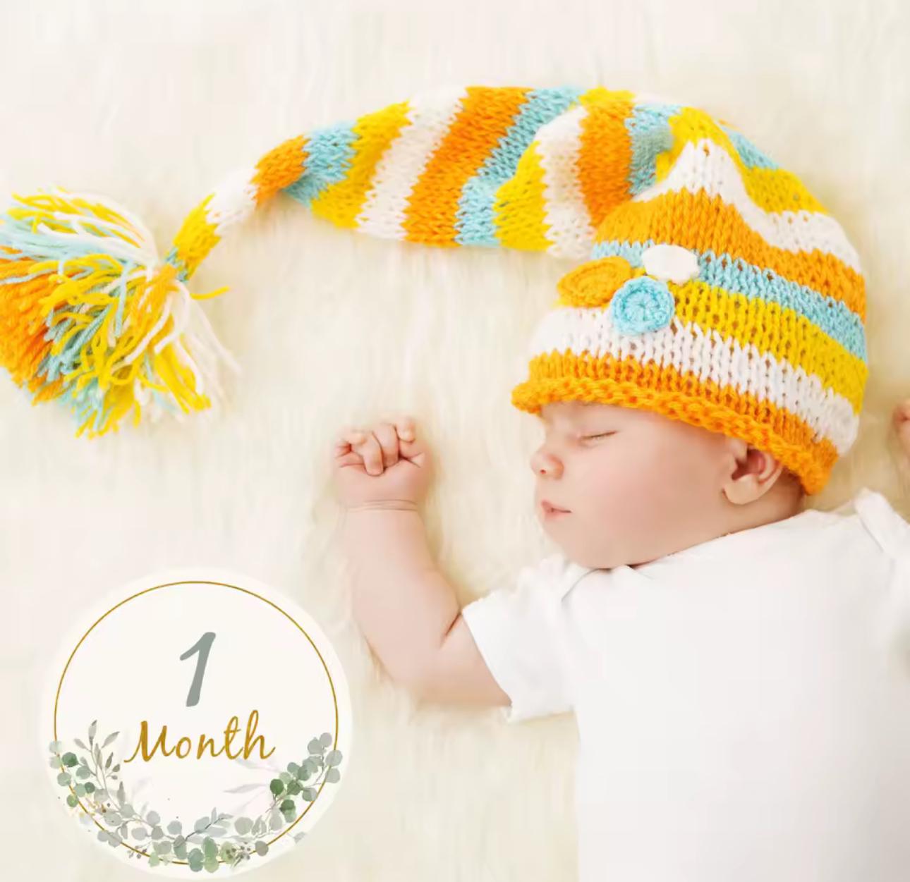 Карточки для фотосессии новорожденных по месяцам 10 см 12 шт 0+ - фото 4