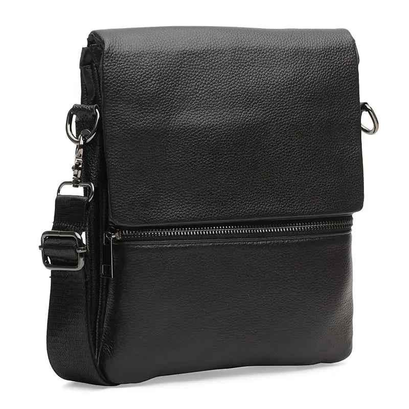 Сумка шкіряна Borsa Leather K12056 Black