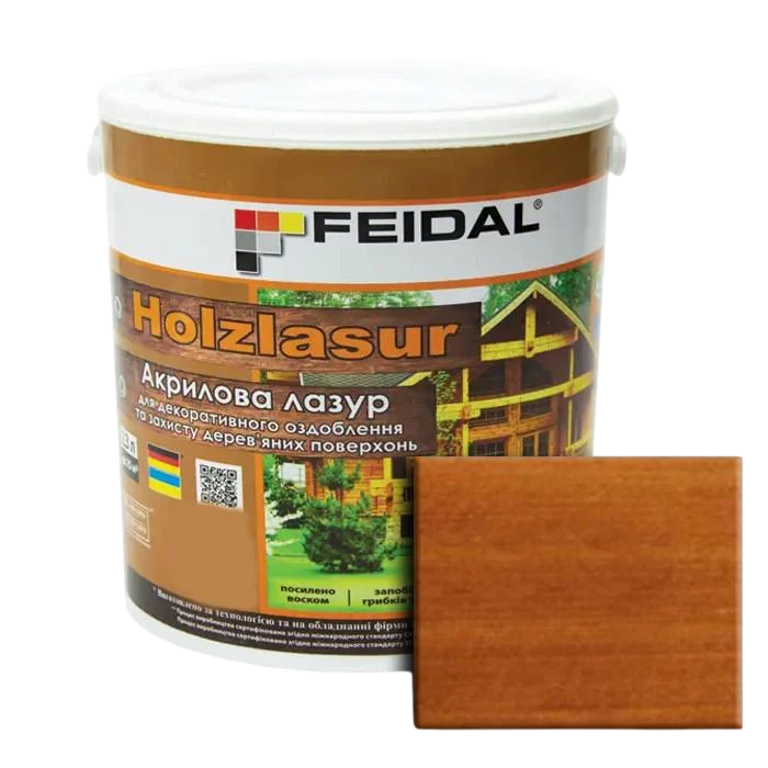 Лазурь акриловая Feidal Holzlasur тик 2,3 л (1886455875) - фото 1