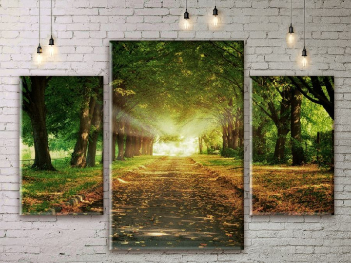 Картина модульная 3 части ArtStar Расвет в лесу 120х180 см ADNA0034