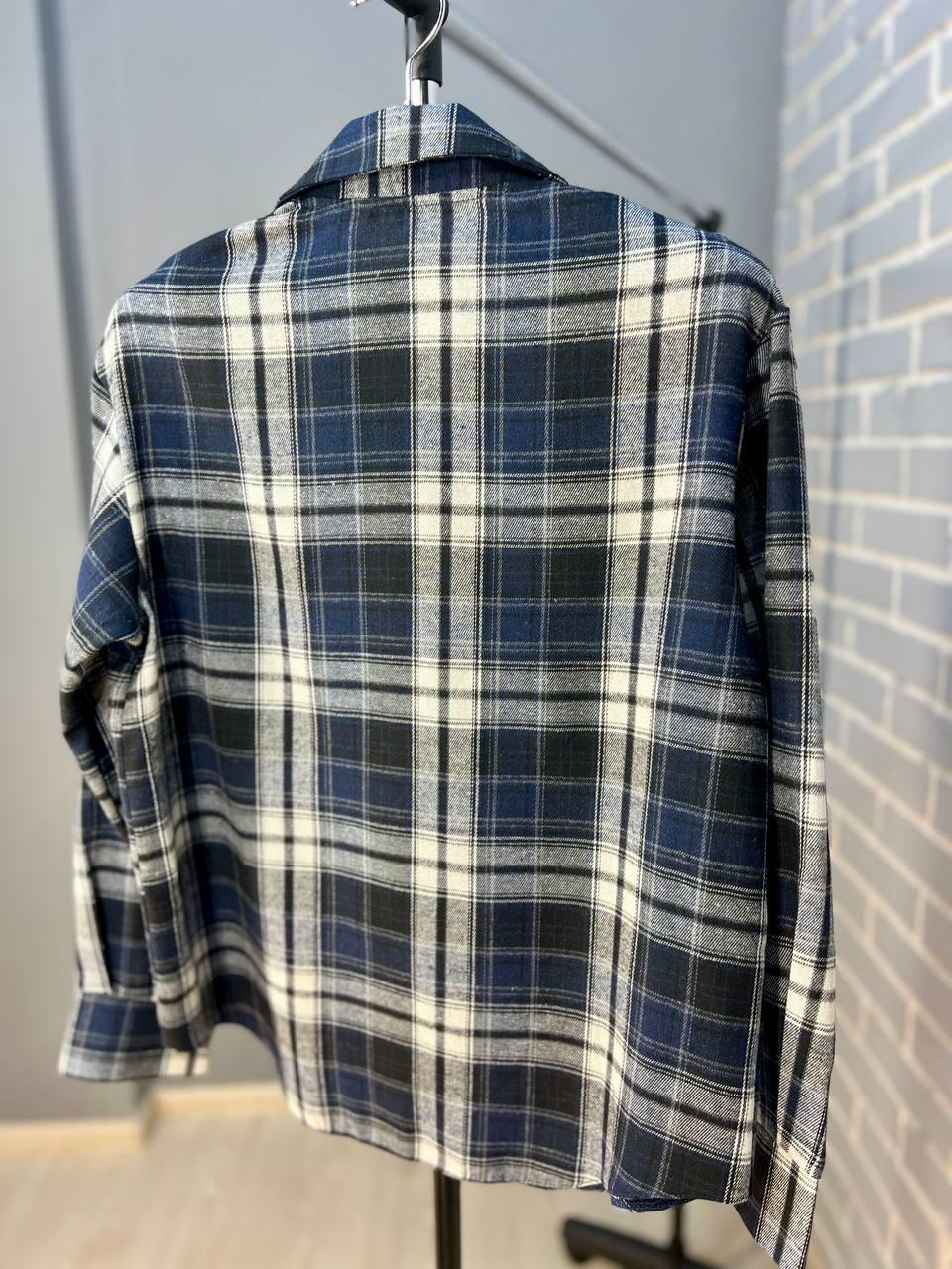 Сорочка жіноча Ariadna 8051 картата оверсайз байкова OS Темно-синій (2574) - фото 6