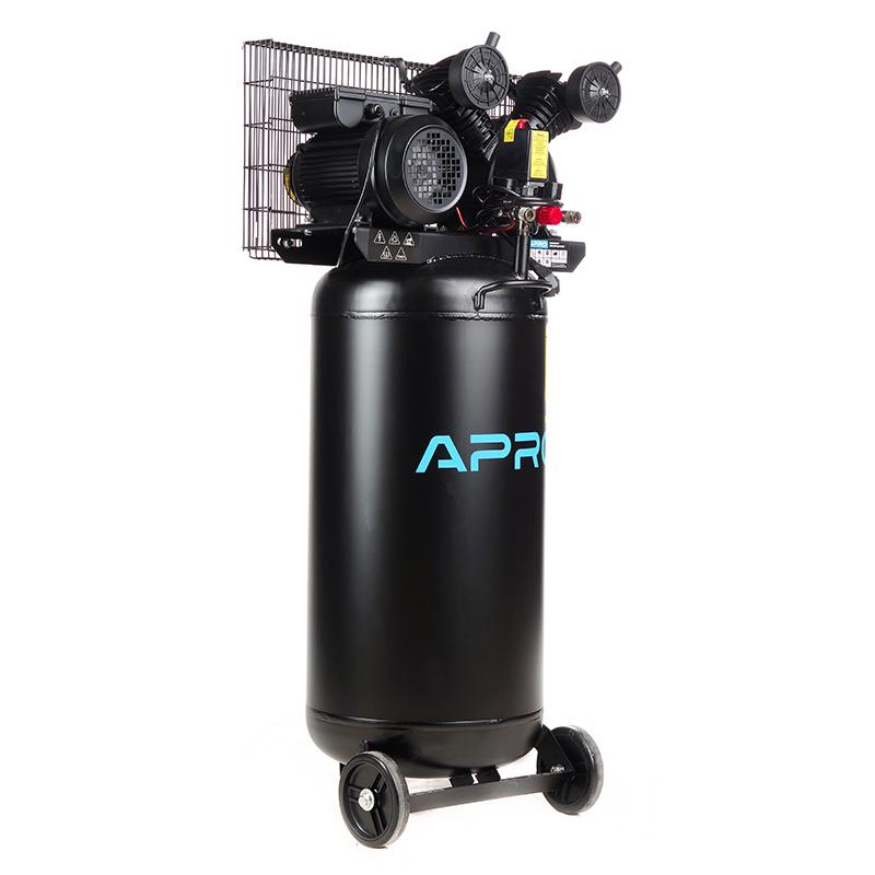 Компрессор Apro двухцилиндровый ременный вертикальный OFBD-100V 8 Бар 2,2 кВт 402 л/мин 100 л 2 крана с маслом 0,5 л (850183) - фото 3