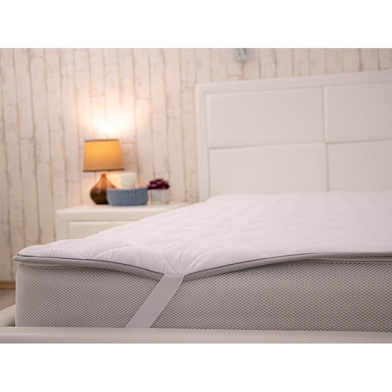 Наматрасник защитный на резинках Руно микрофибра 120x200 см Grey/White (28092649)