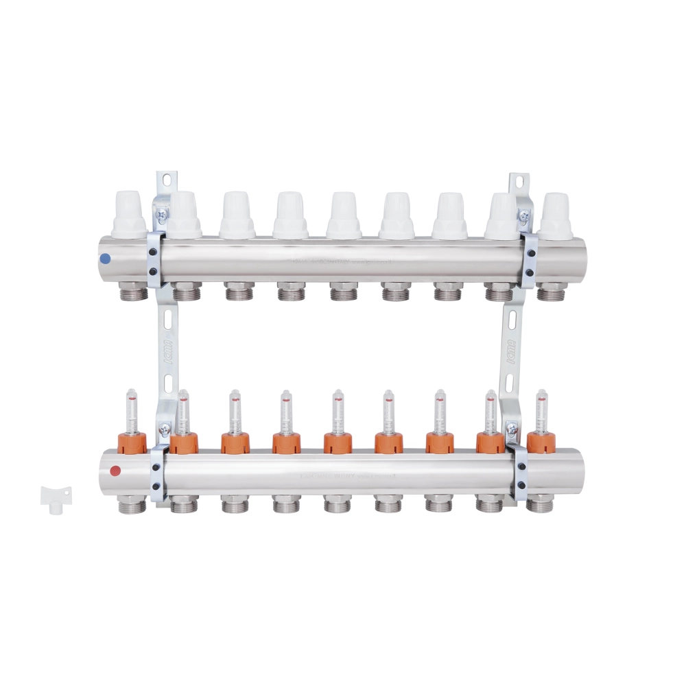 Коллектор Icma К013 с расходомерами 9 контуров 1" (S11505_00005246) - фото 2