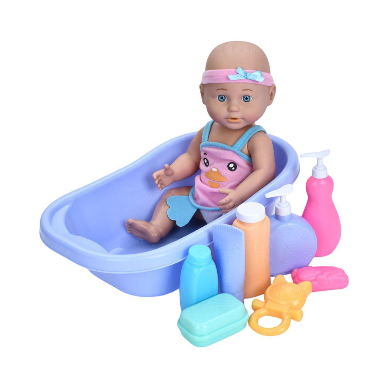 Кукла с ванночкой и аксессуарами в халате 33 см (27328193)