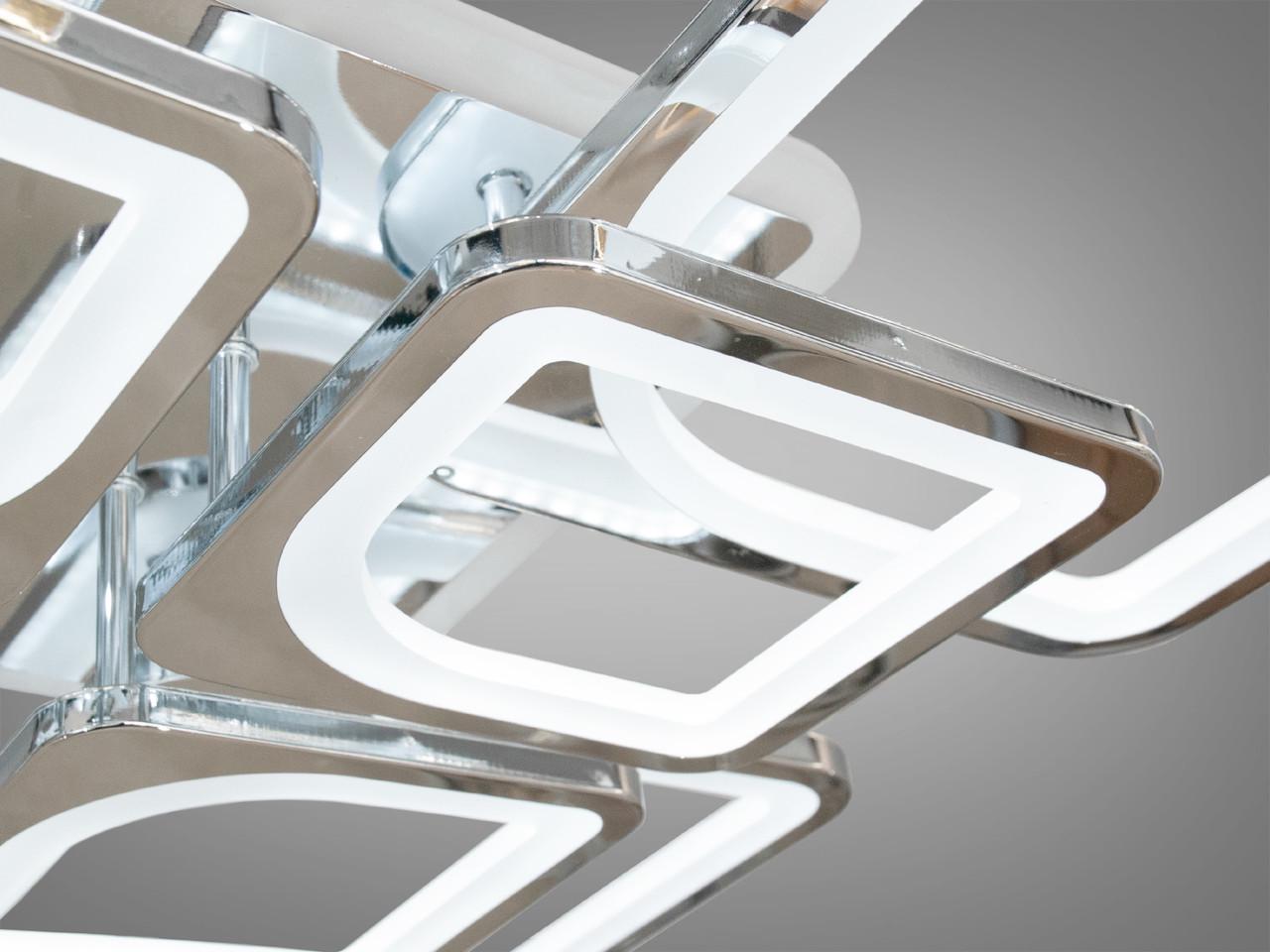 Люстра светодиодная 8060-4+4HR-LS с пультом и подсветкой 150W на 21 м2 Хром (1436485317) - фото 3 Люстра светодиодная 8060-4+4HR-LS с пультом и подсветкой 150W на 21 м2 Хром (1436485317) - фото 3