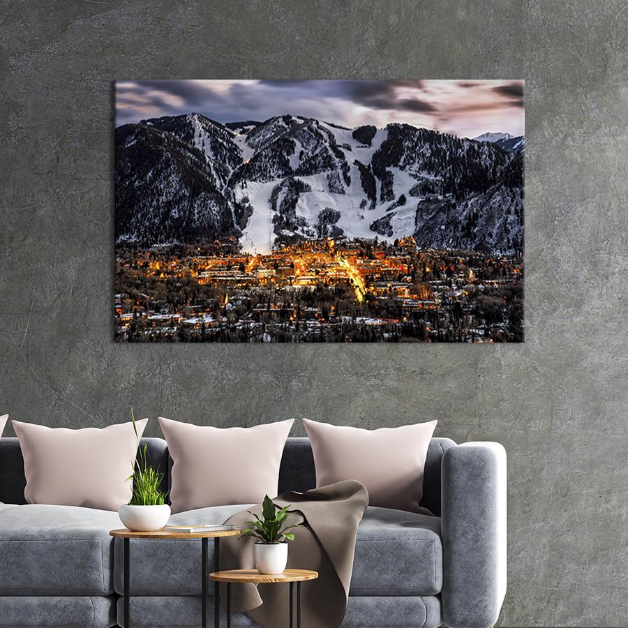 Картина на холсте Горный город 51x34 см (619-1)