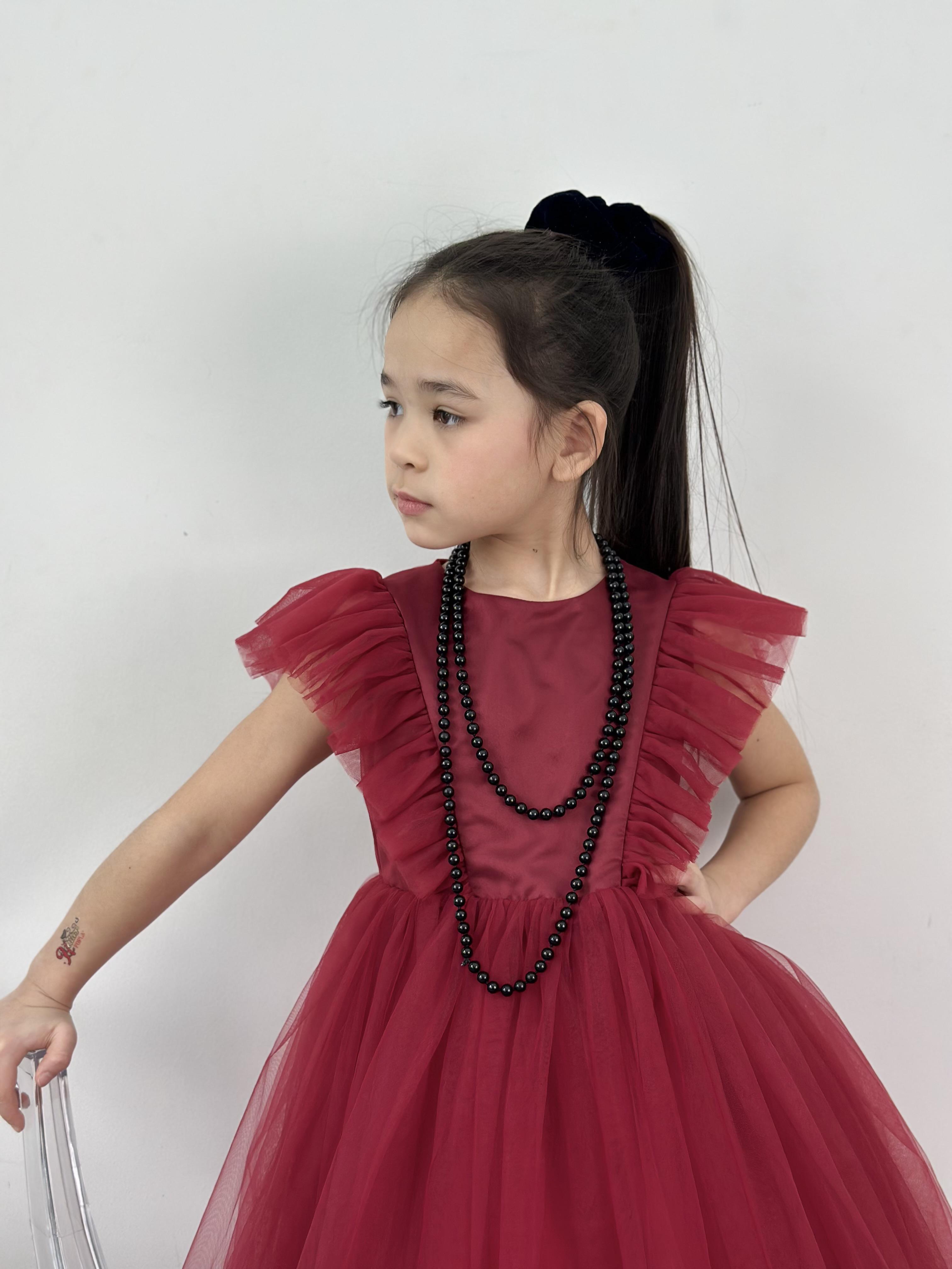 Сукня чарівна для дівчаток KatyKids Поліна із фатіну 120 см Винно-червоний (11037060700) - фото 3 Сукня чарівна для дівчаток KatyKids Поліна із фатіну 120 см Винно-червоний (11037060700) - фото 3