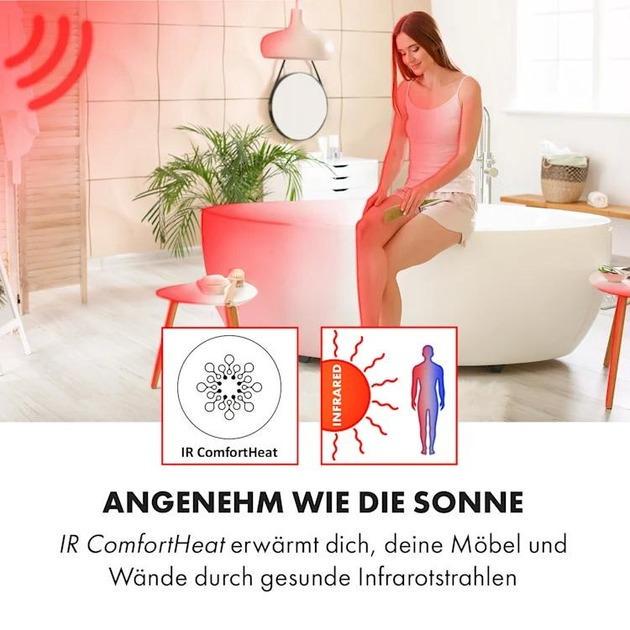 Інфрачервоний обігрівач для ванної кімнати KLARSTEIN Hot Spot Crystal Spotless (10035064) - фото 4