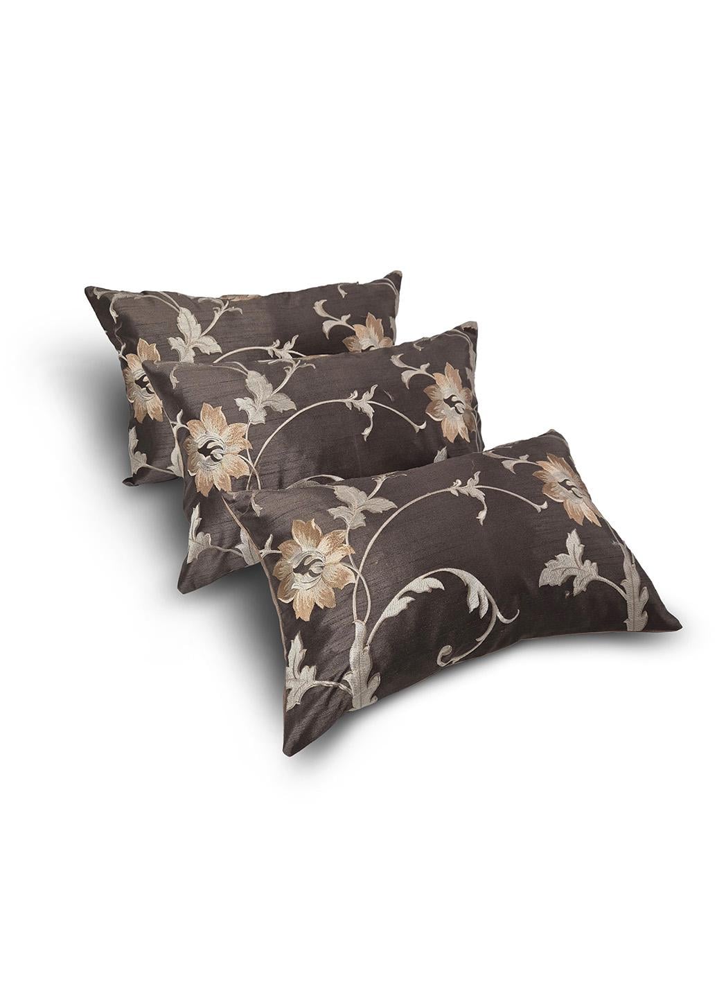 Комплект декоративных подушек Firanka Flowers 3 шт. 45х30 см Шоколадный с коричневым (п_0794)