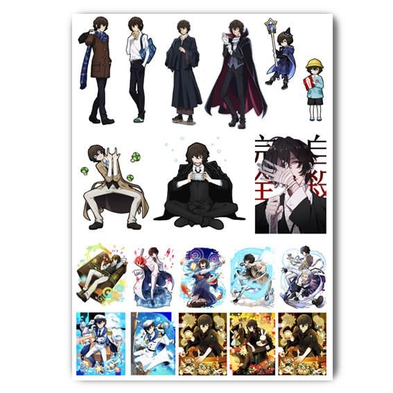 Стикеры аниме Великий из бродячих псов А4 лист (stik_157)