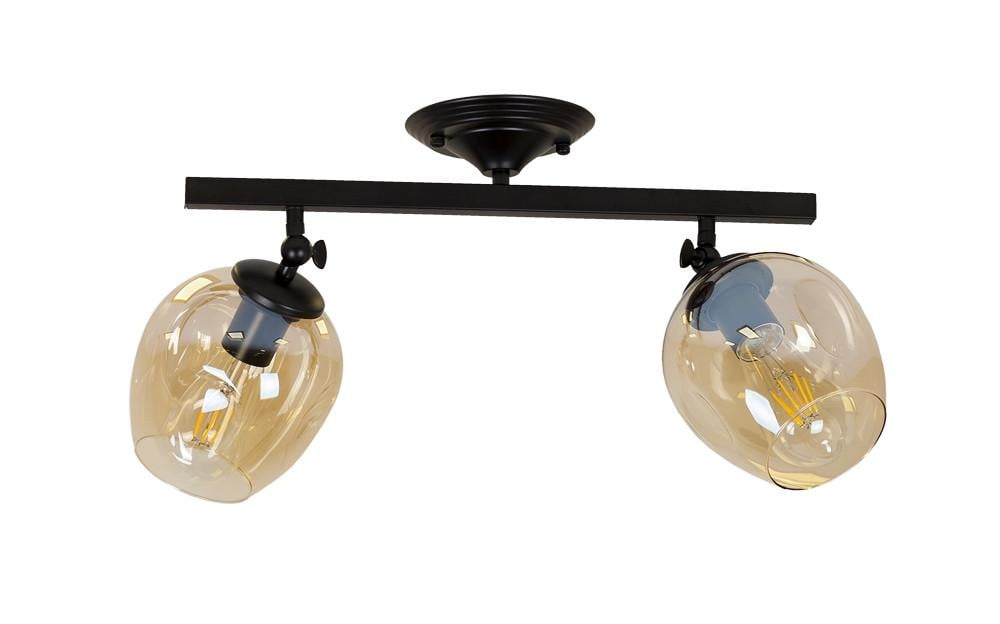 Люстра Levistella 756XPR0231F-2 BK+BR с двумя плафонами Черный/Бронзовый (1887935539)