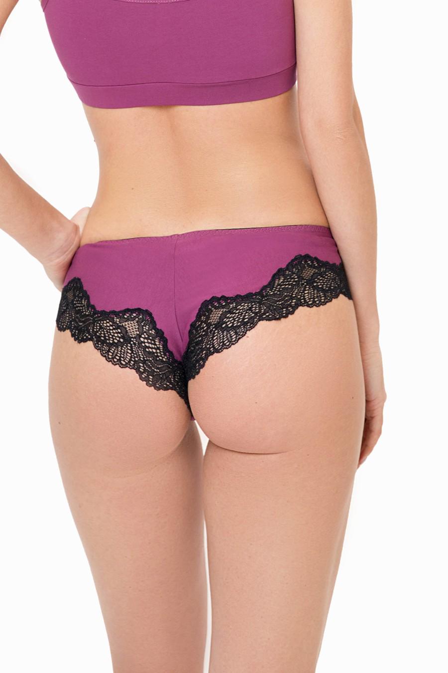 Комплект білизни Anabel Arto топ/трусики бразиліана 85B/XL Ліловий/Чорний (31931/64932) - фото 6 Комплект білизни Anabel Arto топ/трусики бразиліана 85B/XL Ліловий/Чорний (31931/64932) - фото 6