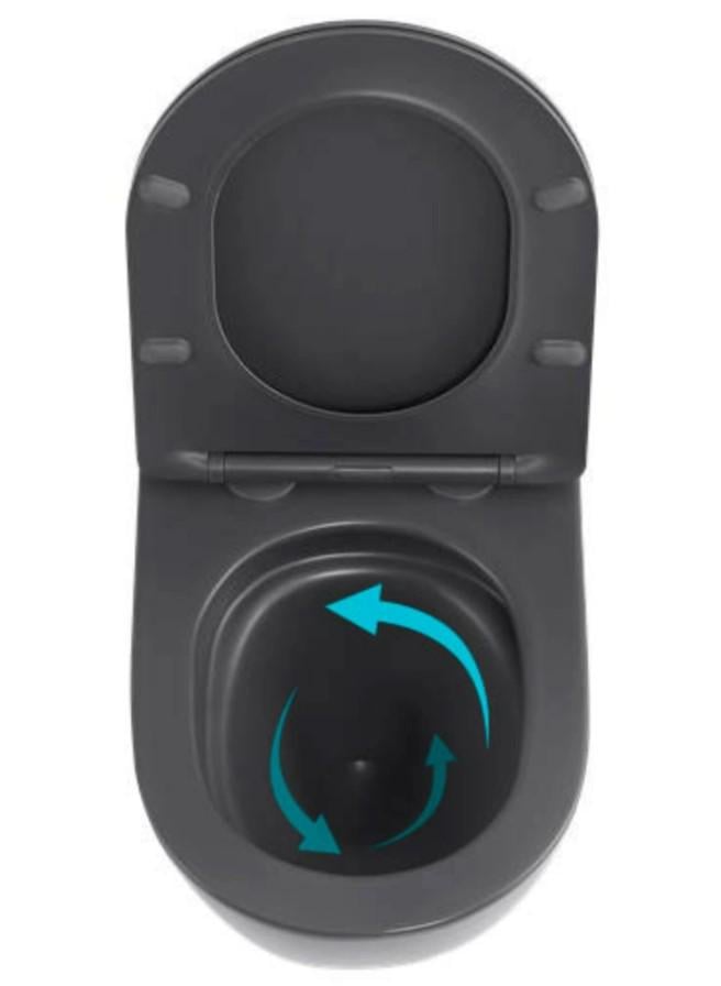 Унітаз підвісний Qtap Robin Ultra Quiet з сидінням Slim Duroplast/Soft-close/Quick relase (QT13332381АSAN) - фото 3