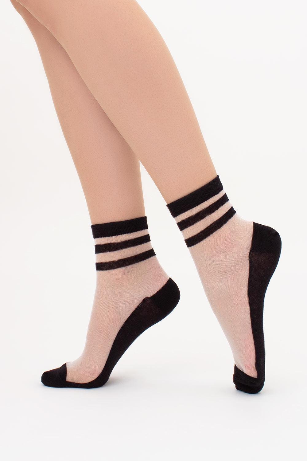 Шкарпетки жіночі прозорі Giulia WS2 CRISTAL 073 зі смужками р. 36/38 Black (27513180)