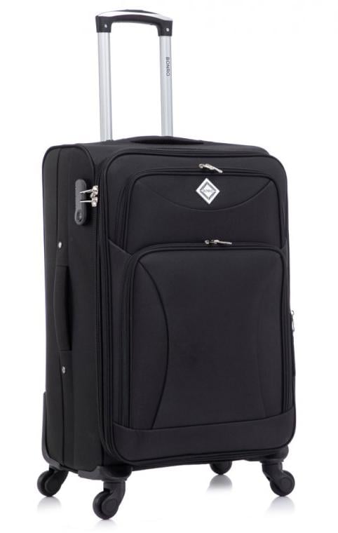 Чемодан Bonro Tourist средний на 4 колесах Черный (10132300) - фото 1 Чемодан Bonro Tourist средний на 4 колесах Черный (10132300) - фото 1