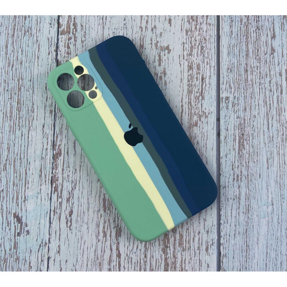 Радужный Чехол Накладка С Закрытой Камерой Rainbow Silicone Case для iPhone 11 Цвет №16