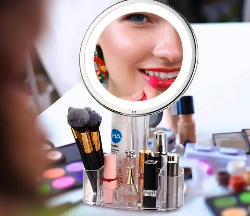 Дзеркало кругле XH-086 з LED підсвічуванням та органайзером (14825) - фото 9 Дзеркало кругле XH-086 з LED підсвічуванням та органайзером (14825) - фото 9