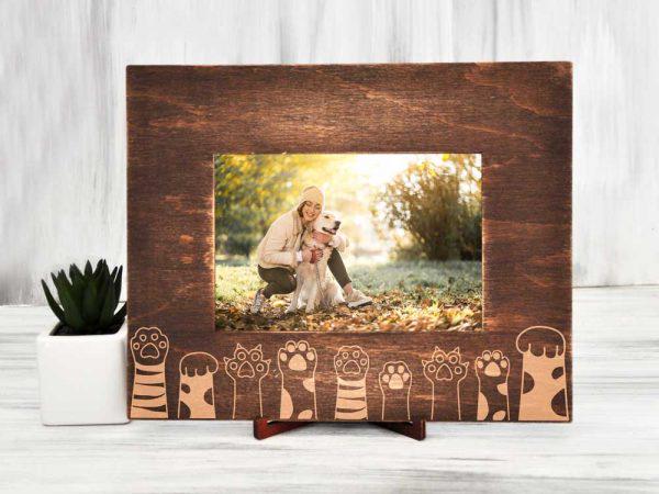 Рамка для фото WoodPresentStudio Лапки 13х18 горизонтальная Темное дерево