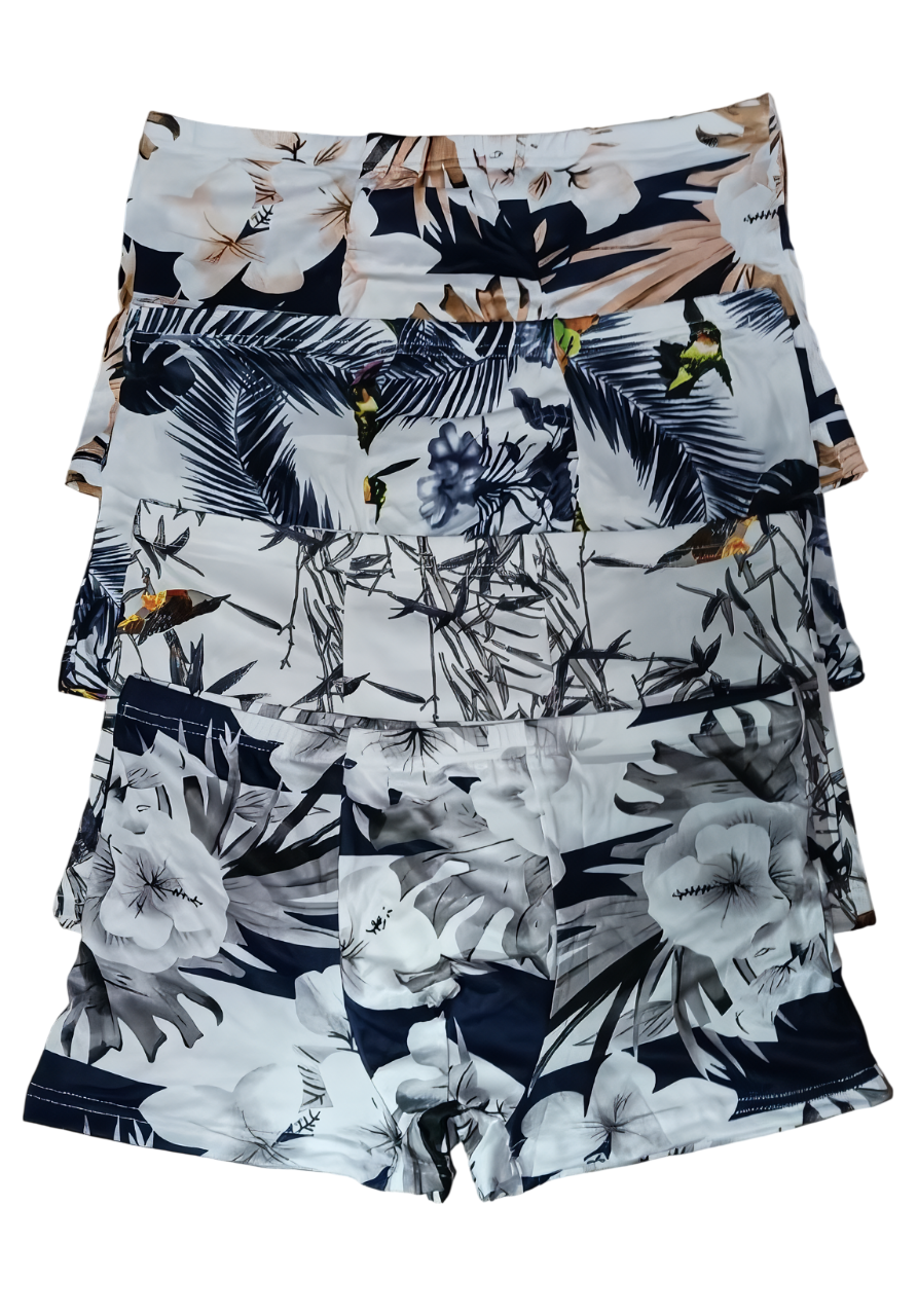 Комплект трусов боксеров мужских с принтом 4 шт. XXL Белый (1000003 2XL)