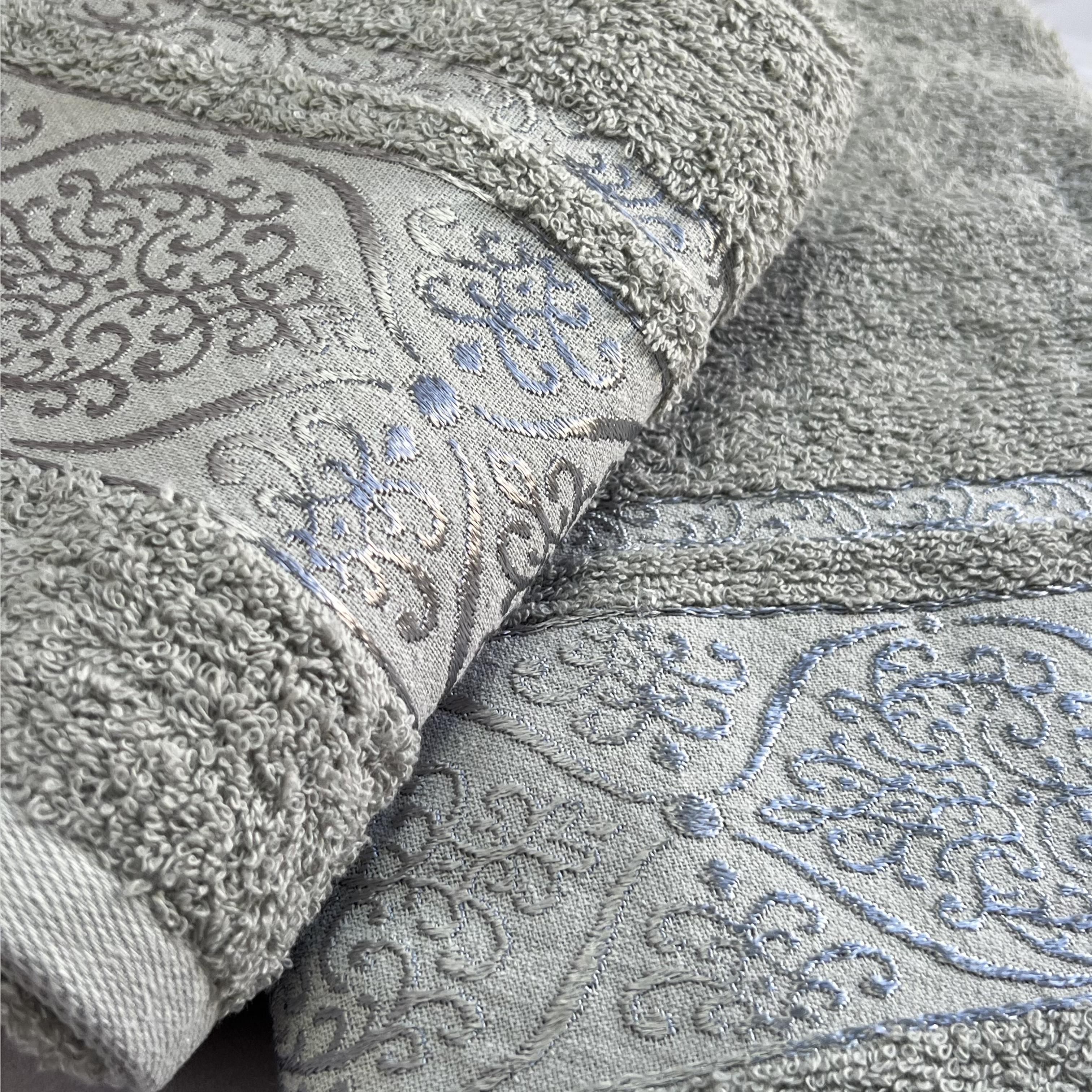 Набір рушників банне та для обличчя 70х40 см/50х90 см 2 шт. Сірий (mame2v1venz2-gri) - фото 3 Набір рушників банне та для обличчя 70х40 см/50х90 см 2 шт. Сірий (mame2v1venz2-gri) - фото 3