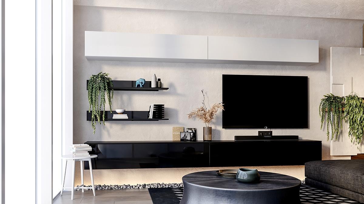 Гостиная комплект MiroMark BOX TV6 Белый глянец/Черный глянец (BX-TV6-WB/BL) Гостиная комплект MiroMark BOX TV6 Белый глянец/Черный глянец (BX-TV6-WB/BL)