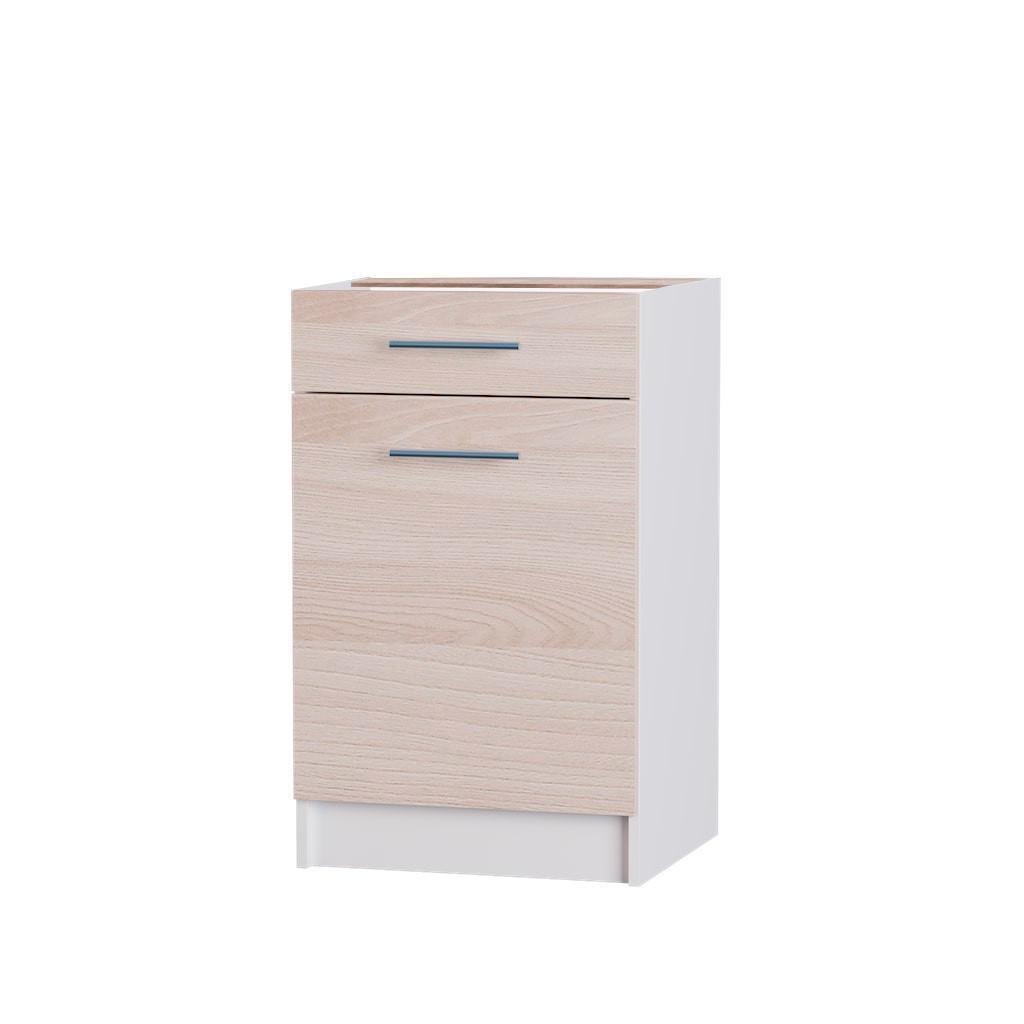 Модуль кухонний нижній з шухлядою Еверест Еко 500 без стільниці 50х46х82 см Ясень шимо-світлий/Білий (DTM-2793)