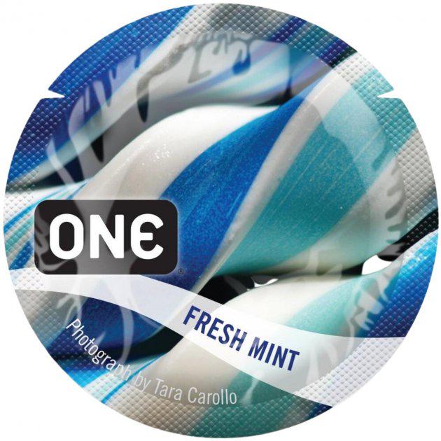Презерватив One Flavor Waves Fresh Mint Синій (6400229331)