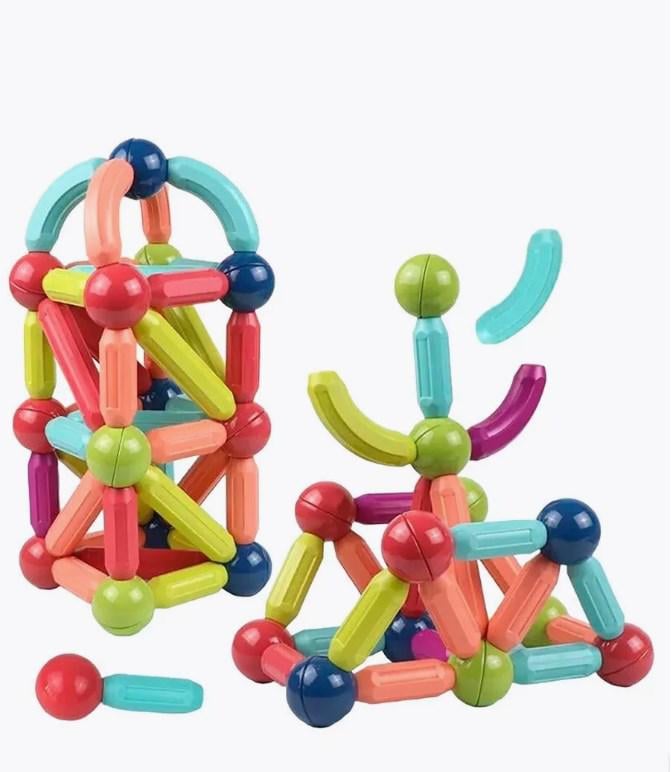 Конструктор дитячий магнітний 3D Magnetic Sticks, що розвиває 64 деталі (641/1)