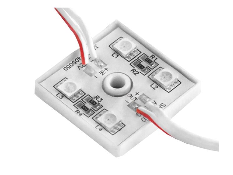 Модуль светодиодный LEDUA 5050-4smd 12V IP65 Красный (1730)