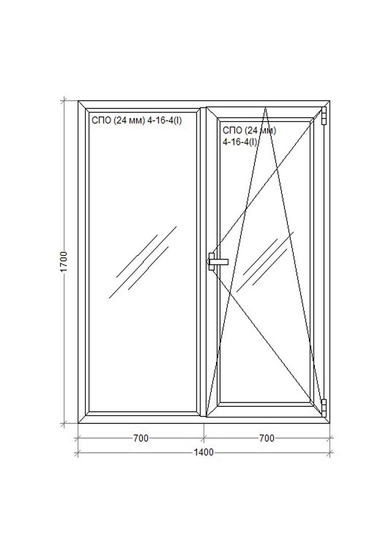 Окно металлопластиковое WDS 5S поворотно-откидное 1400х1700 мм - фото 3