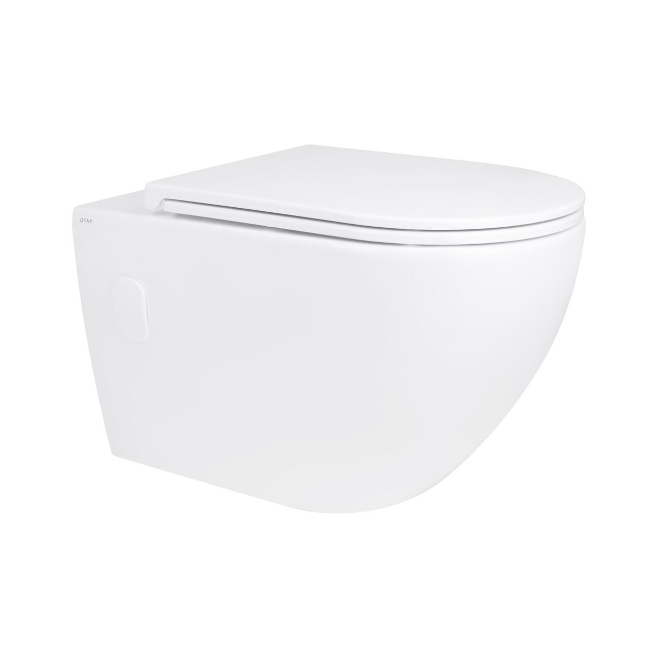 Унитаз подвесной Qtap Robin безобедочный с сиденьем Soft-close QT13332141ERW (2611531405)