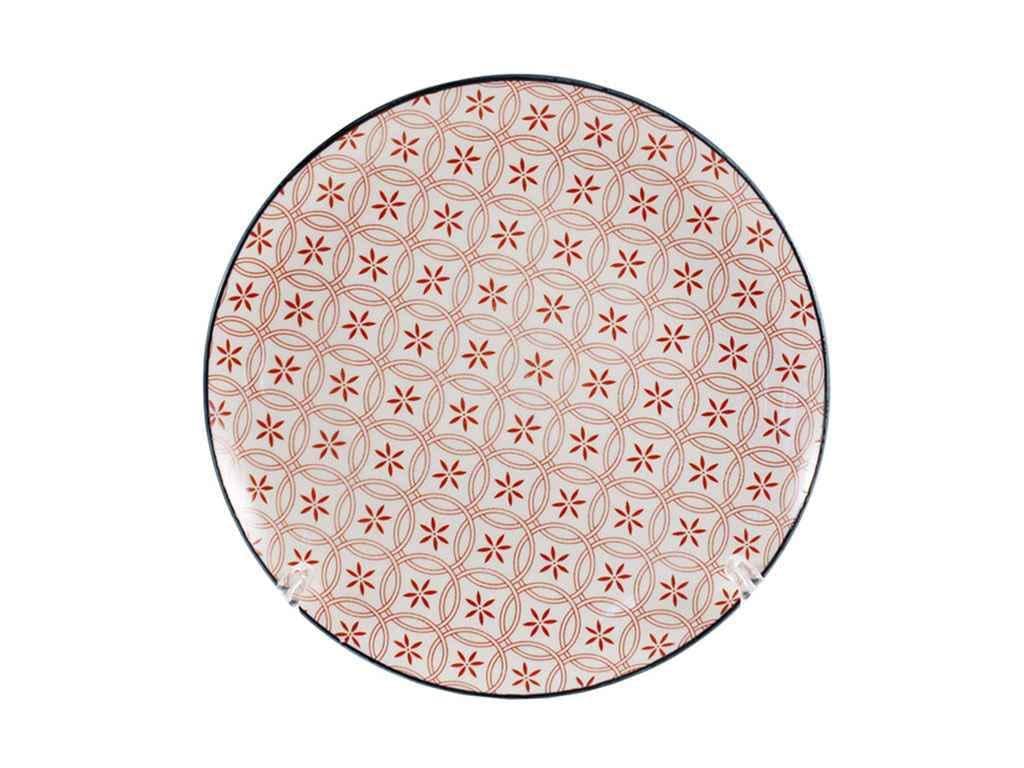 Тарелка Interos мелкая №9,5 Вуаль 240 мм 6 шт. Red (CLW-12)