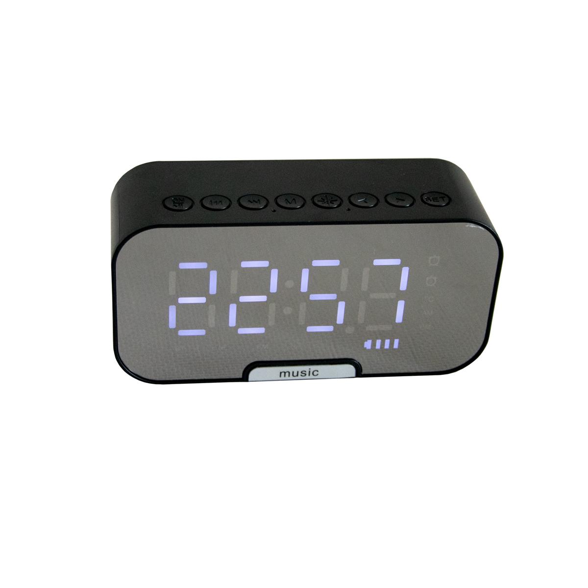 Годинник настільний з будильником Clock Digital Speaker Q5 BT Black (1010530) - фото 7