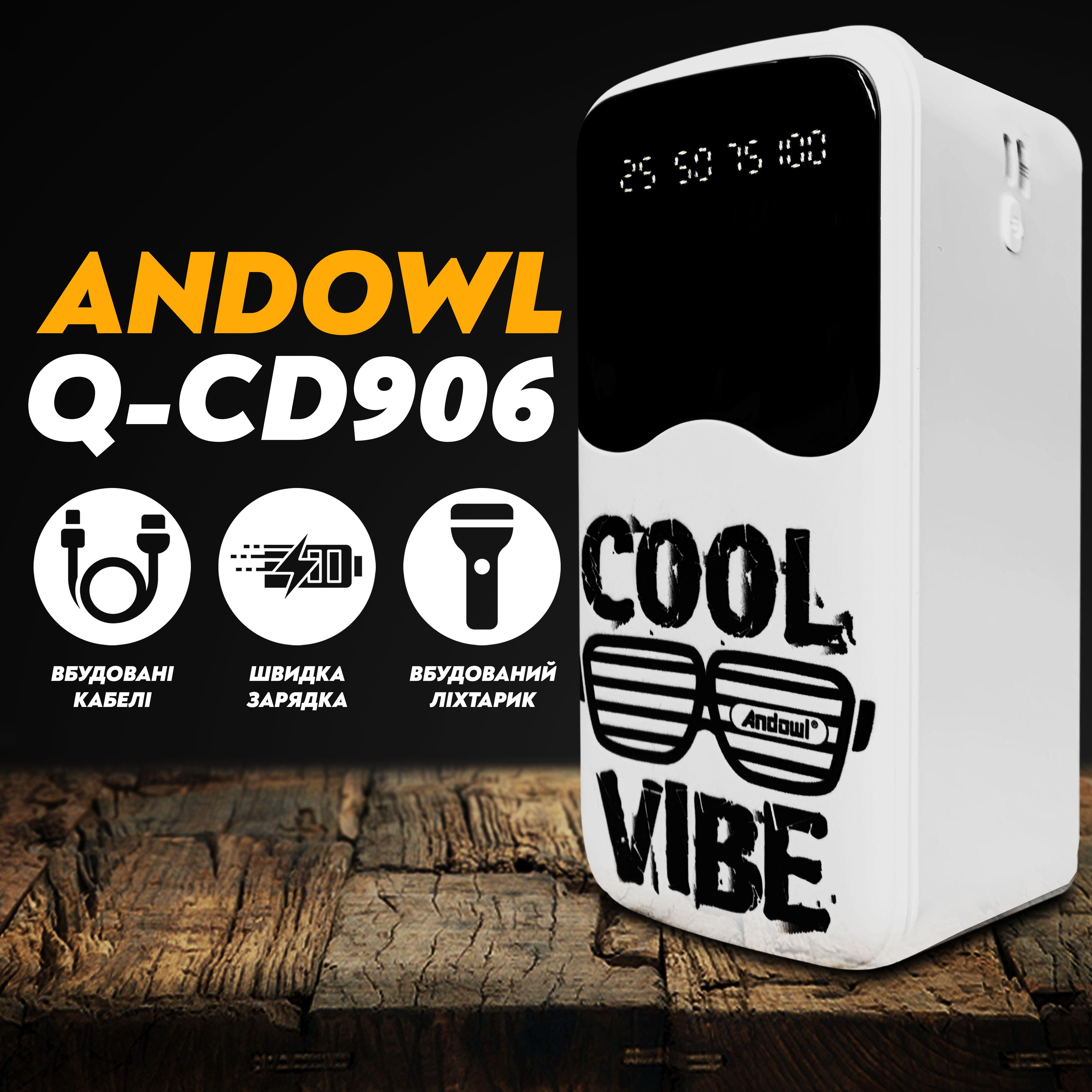 Зовнішній акумулятор Andowl Q-CD906 із швидкою зарядкою Quick Charge 3.0 60000 mAh (31c66130) - фото 2