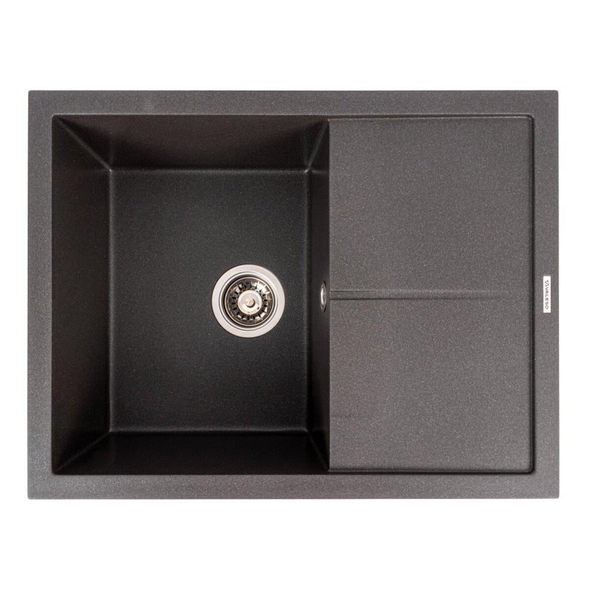 Мойка для кухни гранитная врезная Valeso Cripta прямоугольная 650x500 мм Морион (SP000049361)
