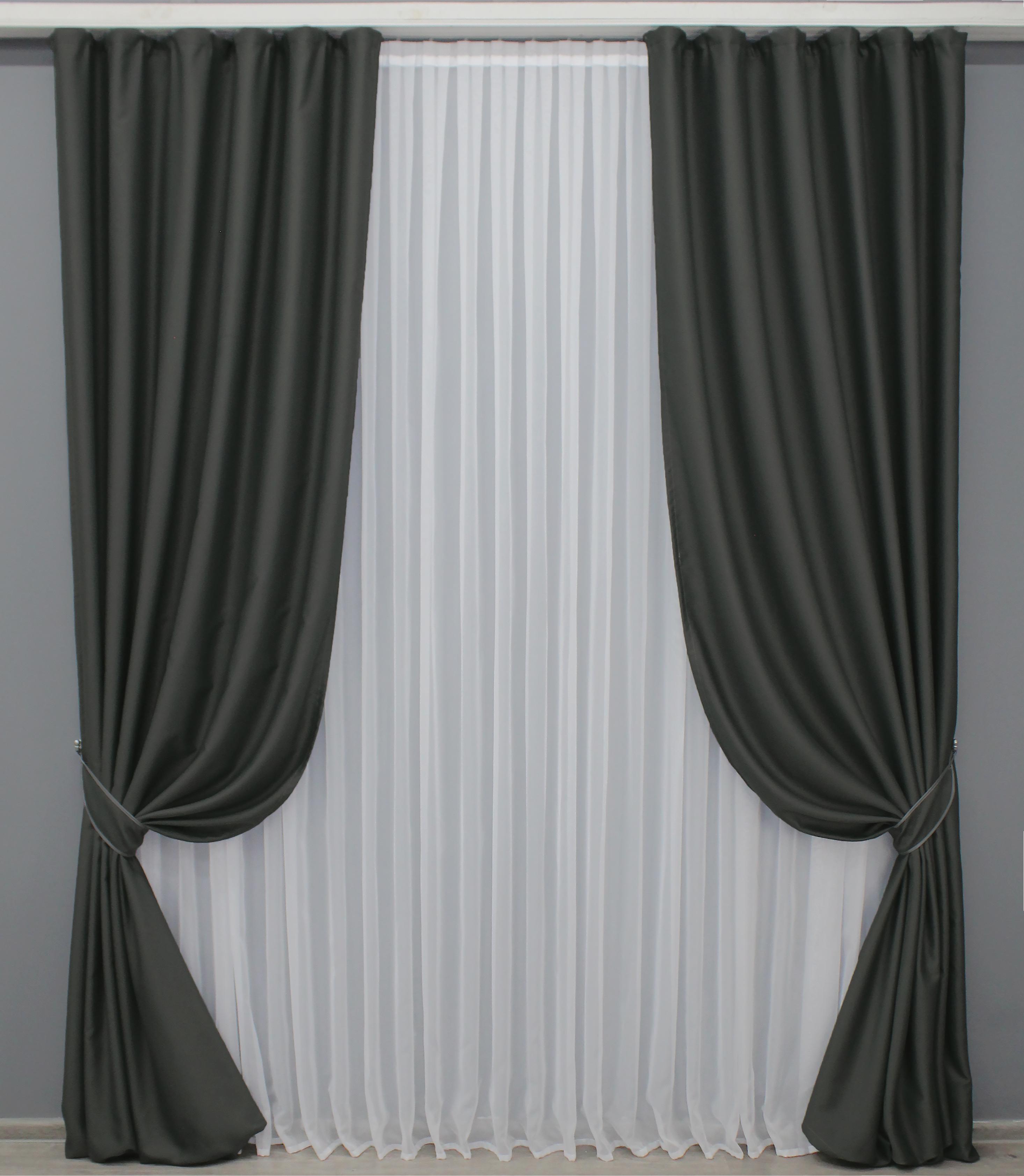 Комплект готових штор VR-Textil Блекаут Midnight № 1400ш 150х290 см 2 шт. Темно-сірий (33-0264) - фото 1 Комплект готових штор VR-Textil Блекаут Midnight № 1400ш 150х290 см 2 шт. Темно-сірий (33-0264) - фото 1