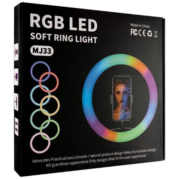 Лампа кільцева для селфі Ring Light SP12 LED RGB USB 30 см (016873) - фото 2