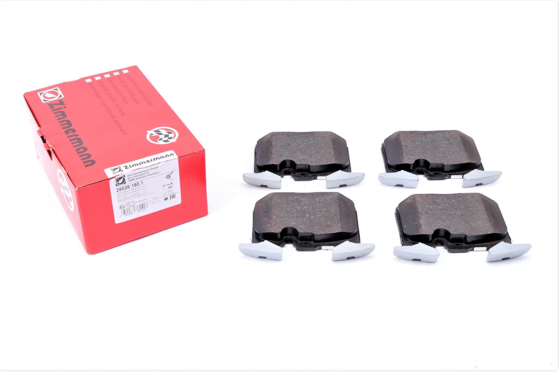 Тормозные колодки передние ZIMMERMANN для BMW 1 F20/F21/3 F30/F31/F34/i8 I12 11- Brembo (25028.180.1)