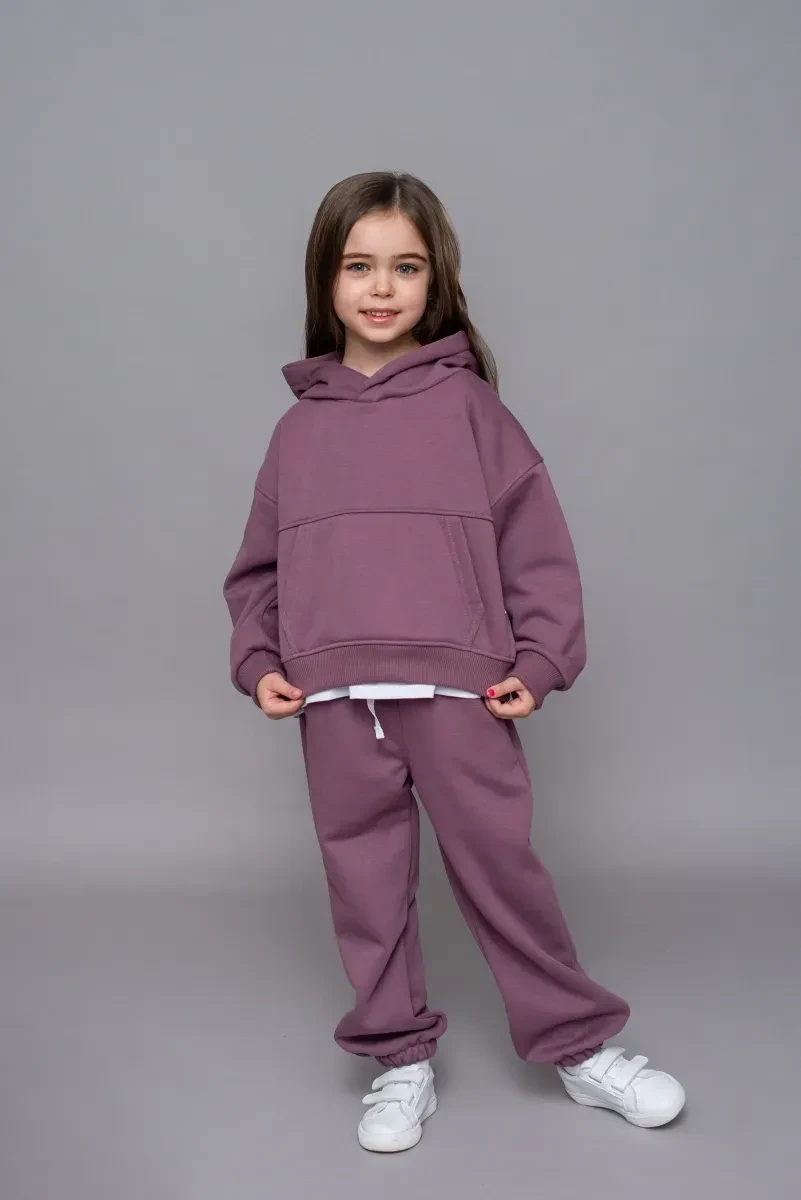 Брюки детские с начесом 98 см Фиолетовый