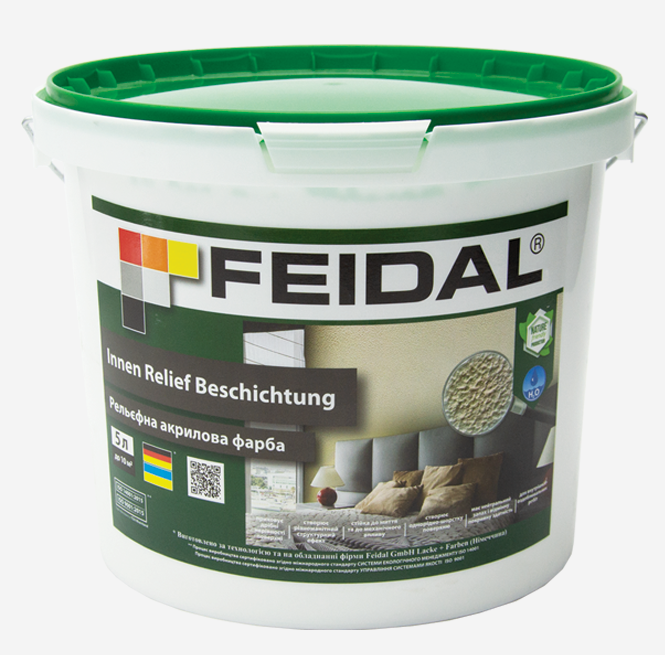 Фарба рельєфна Feidal Innen Relief Beschichtung 5 л Білий