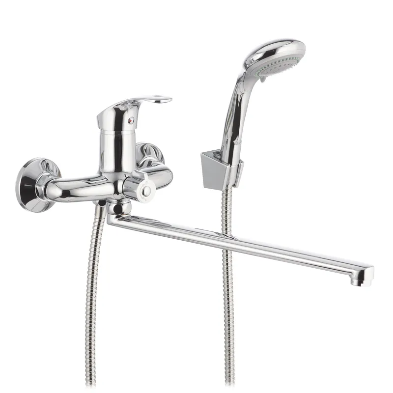 Смеситель для ванны Cron Riva 006 из силумина Стальной (CR0057)