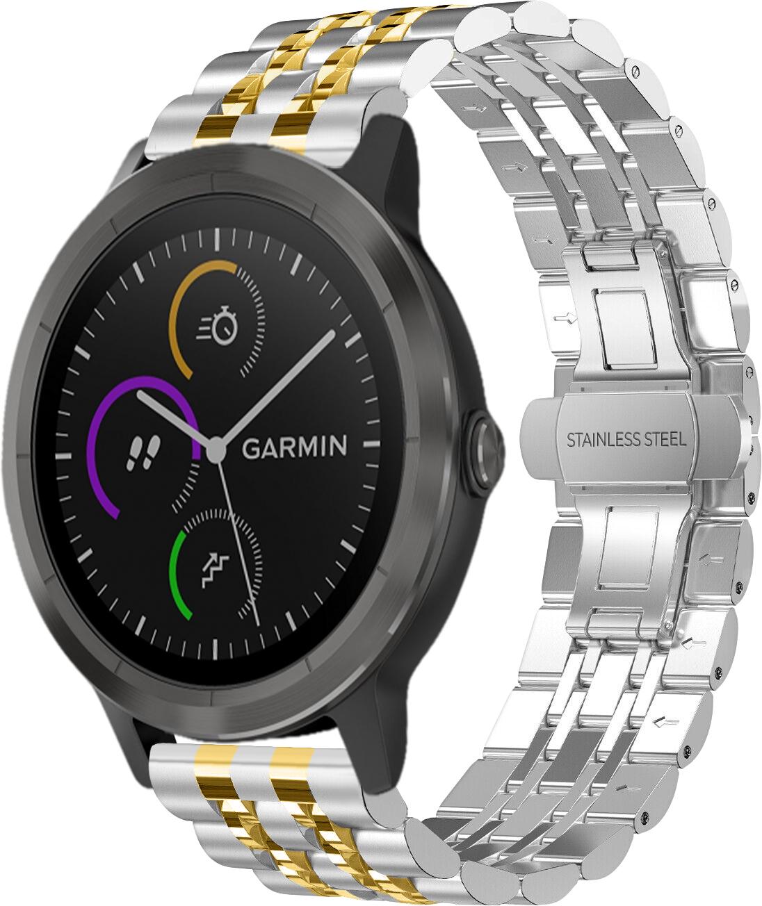 Браслет металлический Spinye Line для Garmin Vivoactive 3 Silver Gold (29017-67)