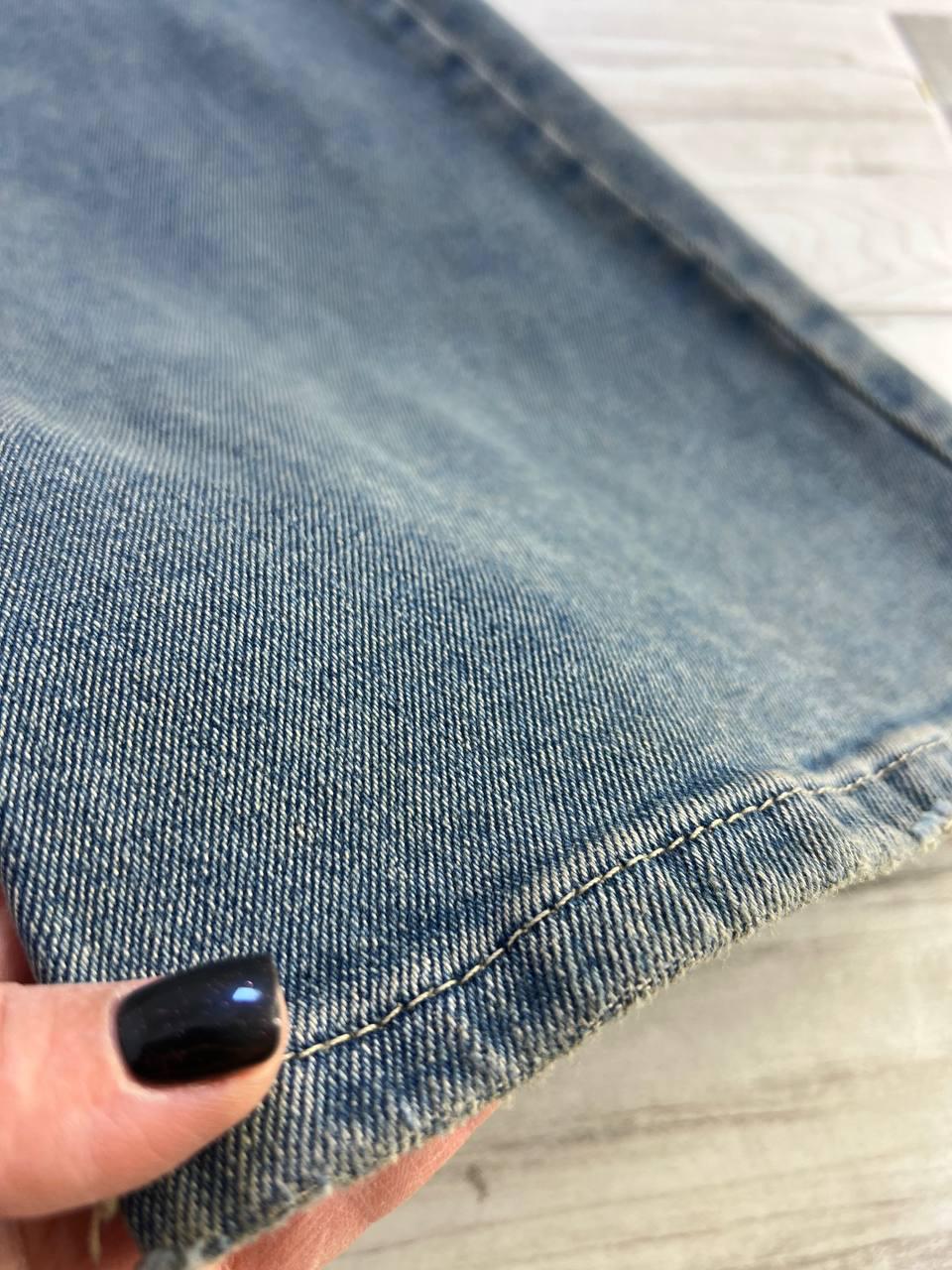 Джинсы женские Zeo Basic 4679 клеш от колена высокая посадка стрейчевые винтажные р. 34 Голубой (3631) - фото 7